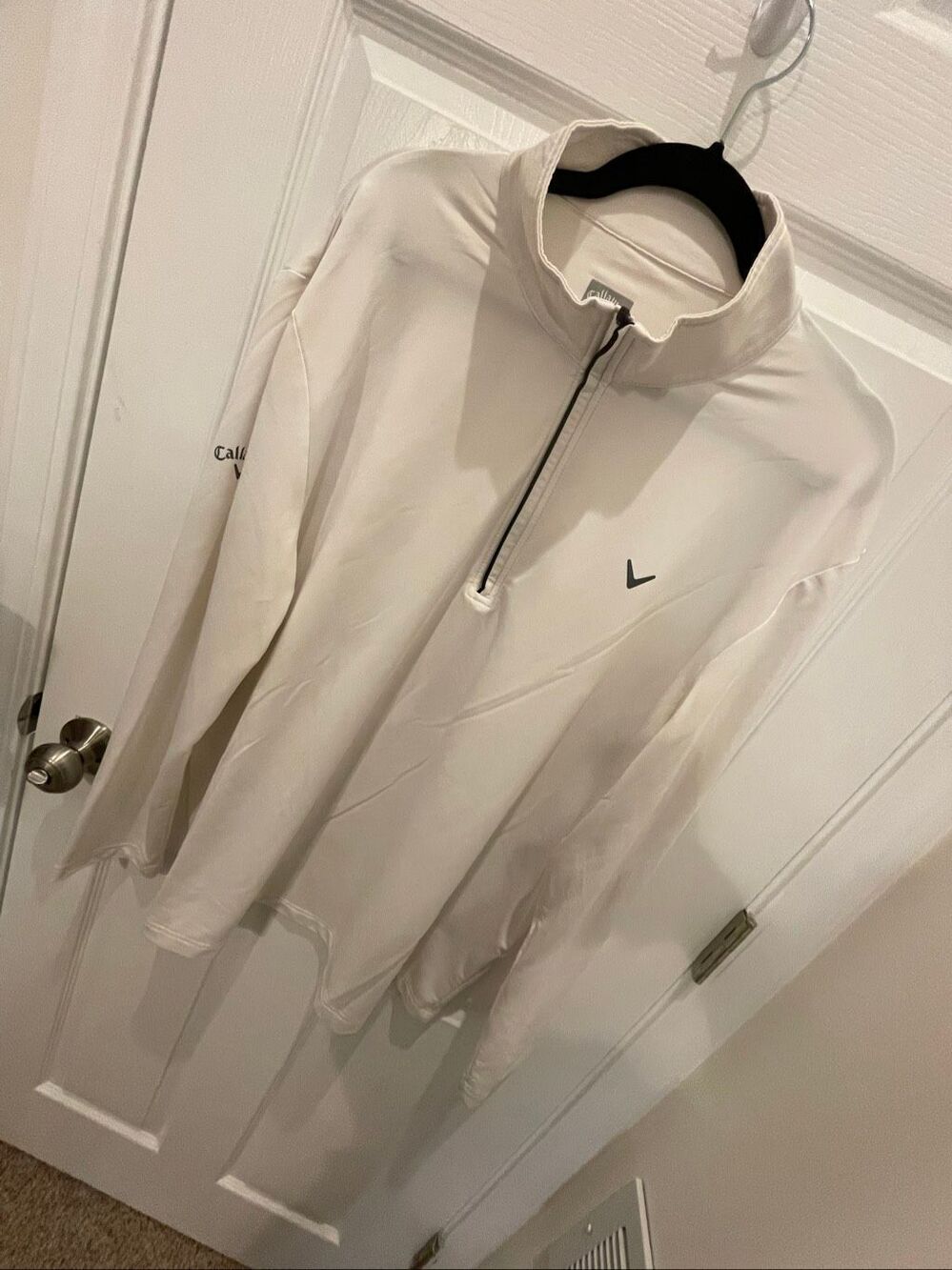 Callaway Opti-Dri Golf Quarter Zip Pullover Men’s XL White Performance